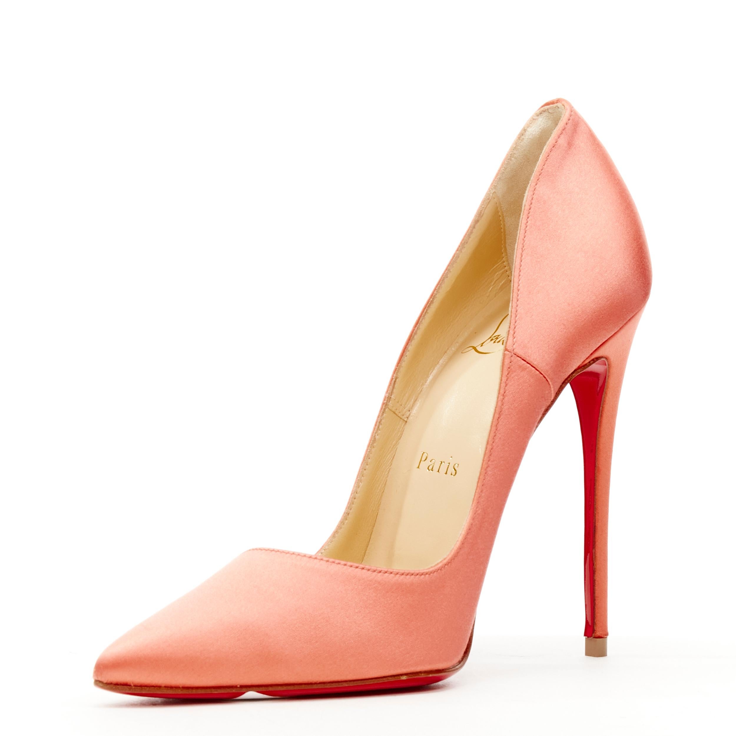 Orange CHRISTIAN LOUBOUTIN So Kate 120 Charlotte pink satin stiletto pump EU36
