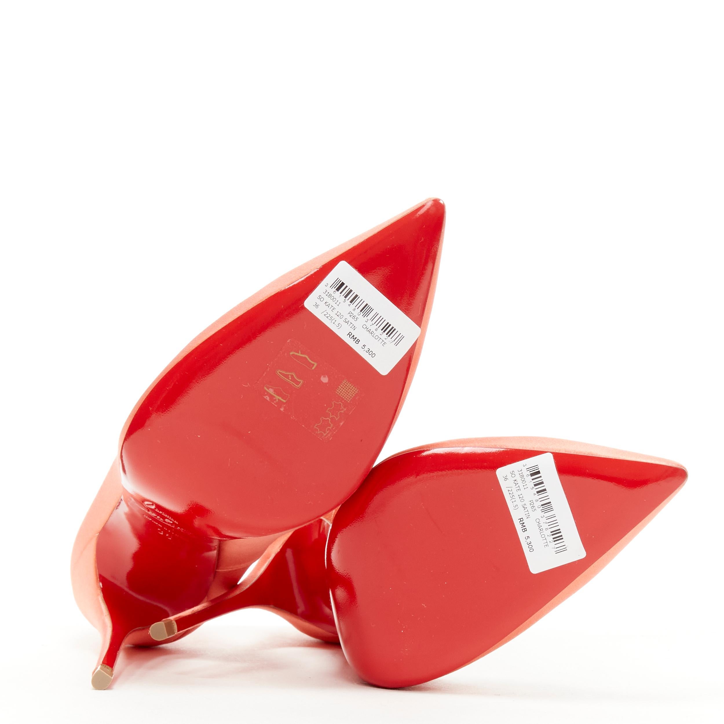 CHRISTIAN LOUBOUTIN So Kate 120 Charlotte pink satin stiletto pump EU36 1