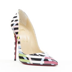 CHRISTIAN LOUBOUTIN So Kate 120 Cinestripes patent stiletto pigalle EU36.5