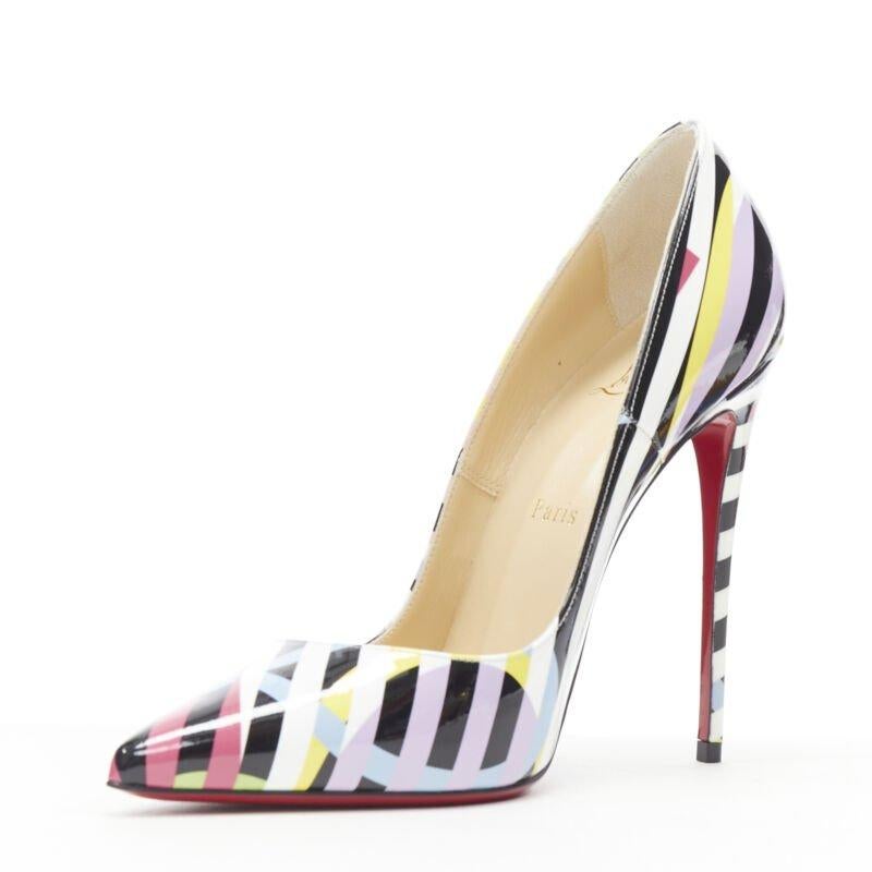 CHRISTIAN LOUBOUTIN So Kate 120 Cinestripes patent stiletto pigalle EU36.5 In New Condition In Hong Kong, NT