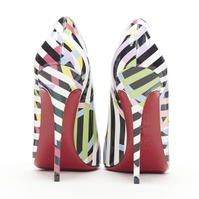 Women's CHRISTIAN LOUBOUTIN So Kate 120 Cinestripes patent stiletto pigalle EU36.5