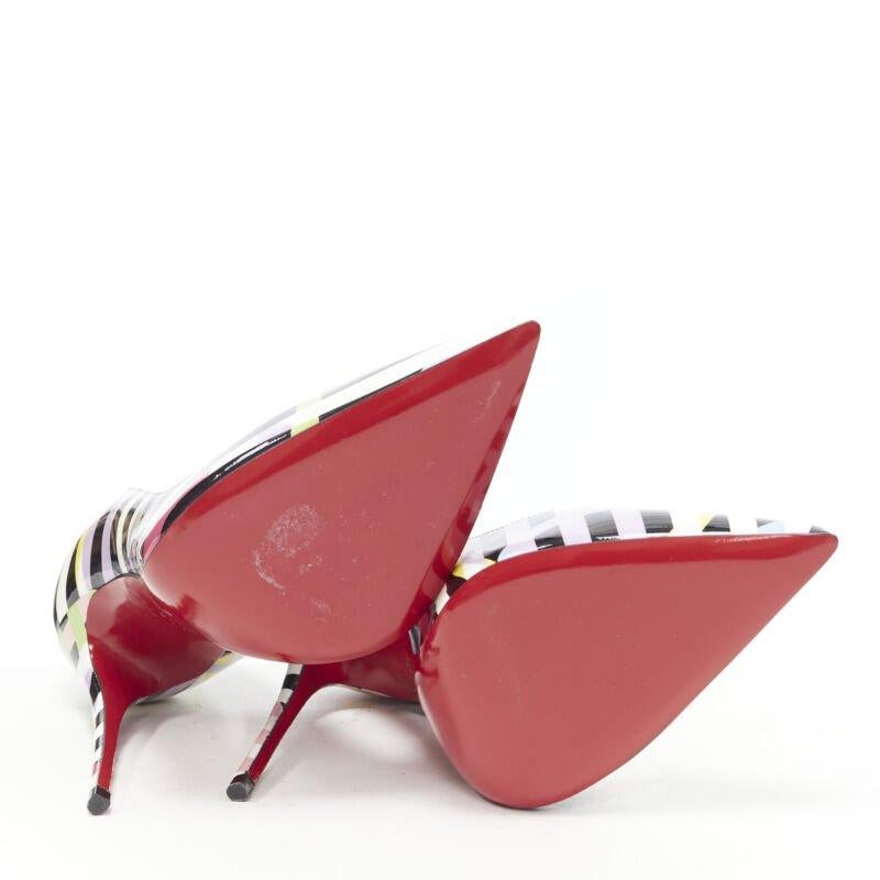 CHRISTIAN LOUBOUTIN So Kate 120 Cinestripes patent stiletto pigalle EU36.5 1