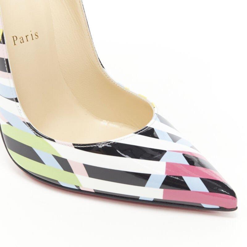 CHRISTIAN LOUBOUTIN So Kate 120 Cinestripes patent stiletto pigalle EU36.5 3