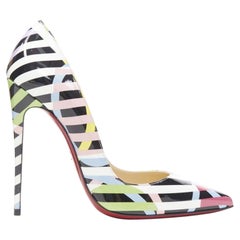 CHRISTIAN LOUBOUTIN So Kate 120 Cinestripes patent stiletto pigalle EU36.5