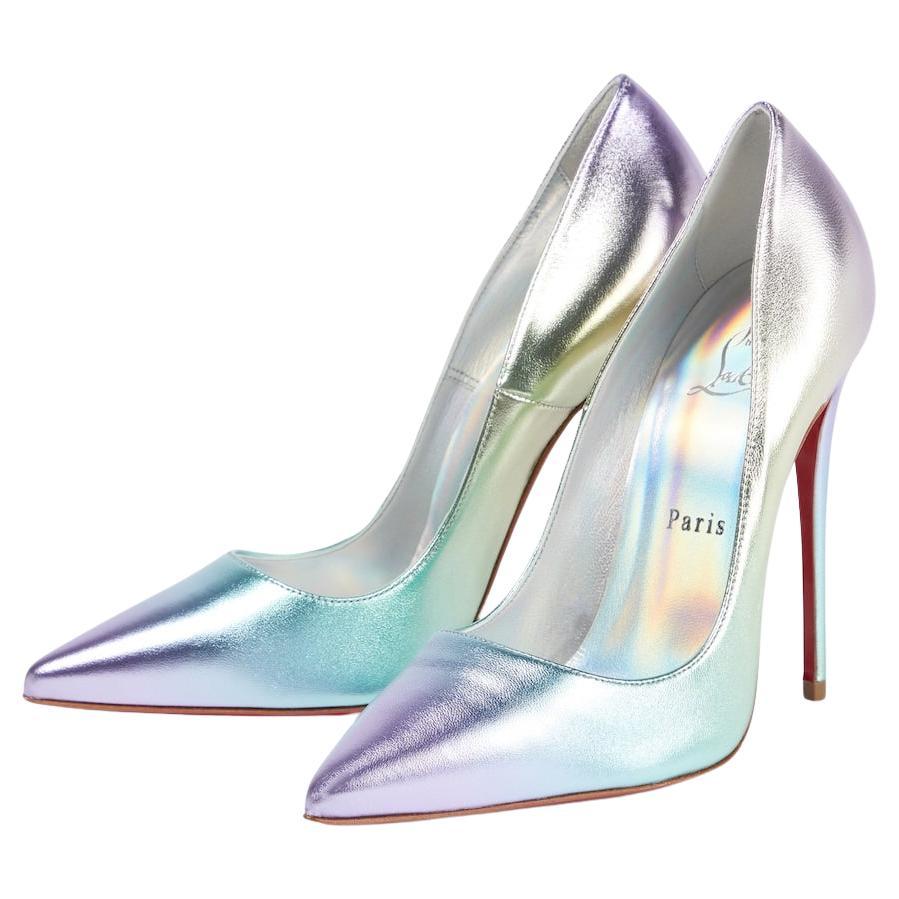 Christian Louboutin So Kate 120 Iridescent Leather Pump Sz 37 For Sale