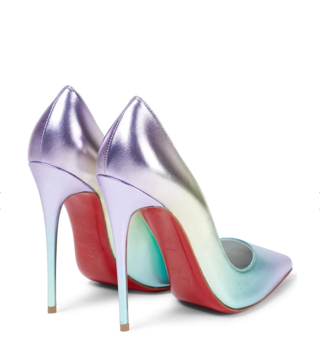 Christian Louboutin So Kate 120 Iridescent Leather Pump Sz 40 In New Condition For Sale In Paradise Island, BS