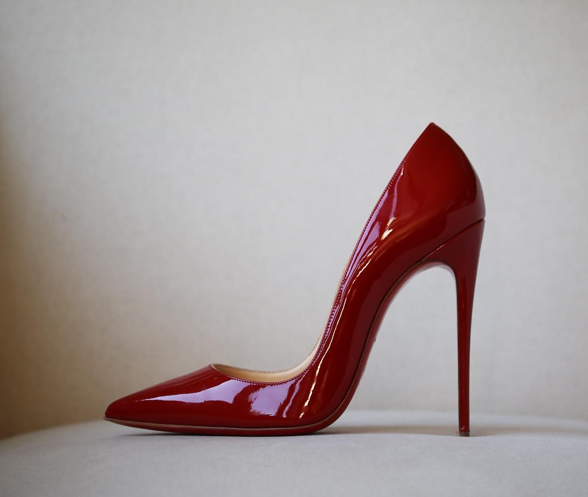 Christian Louboutin originally created the 'So Kate' pumps for Kate Moss during a fitting for her wedding. She loved the idea of making the toe pointier and pin-thin heel higher. Updated in red patent-leather for fall, they're grounded by the