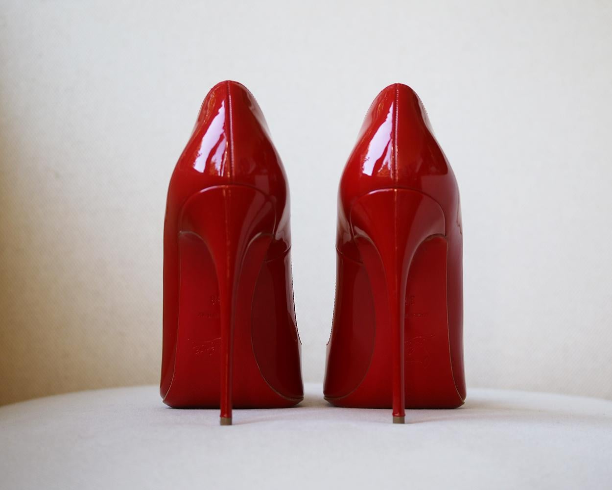 Red Christian Louboutin So Kate 120 Patent-Leather Pumps