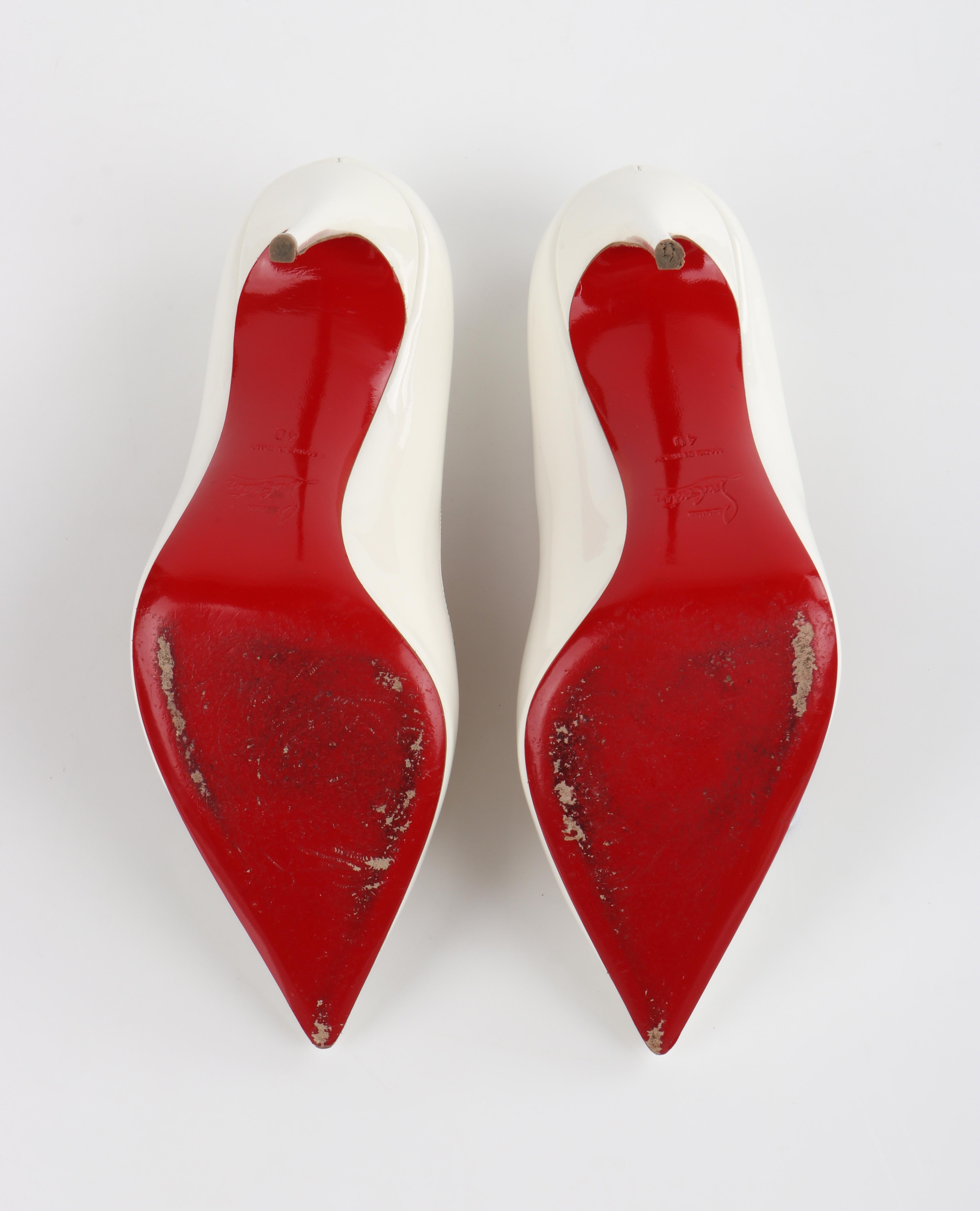 CHRISTIAN LOUBOUTIN “So Kate” 120 White Patent Leather Stiletto High Heel Pumps 3