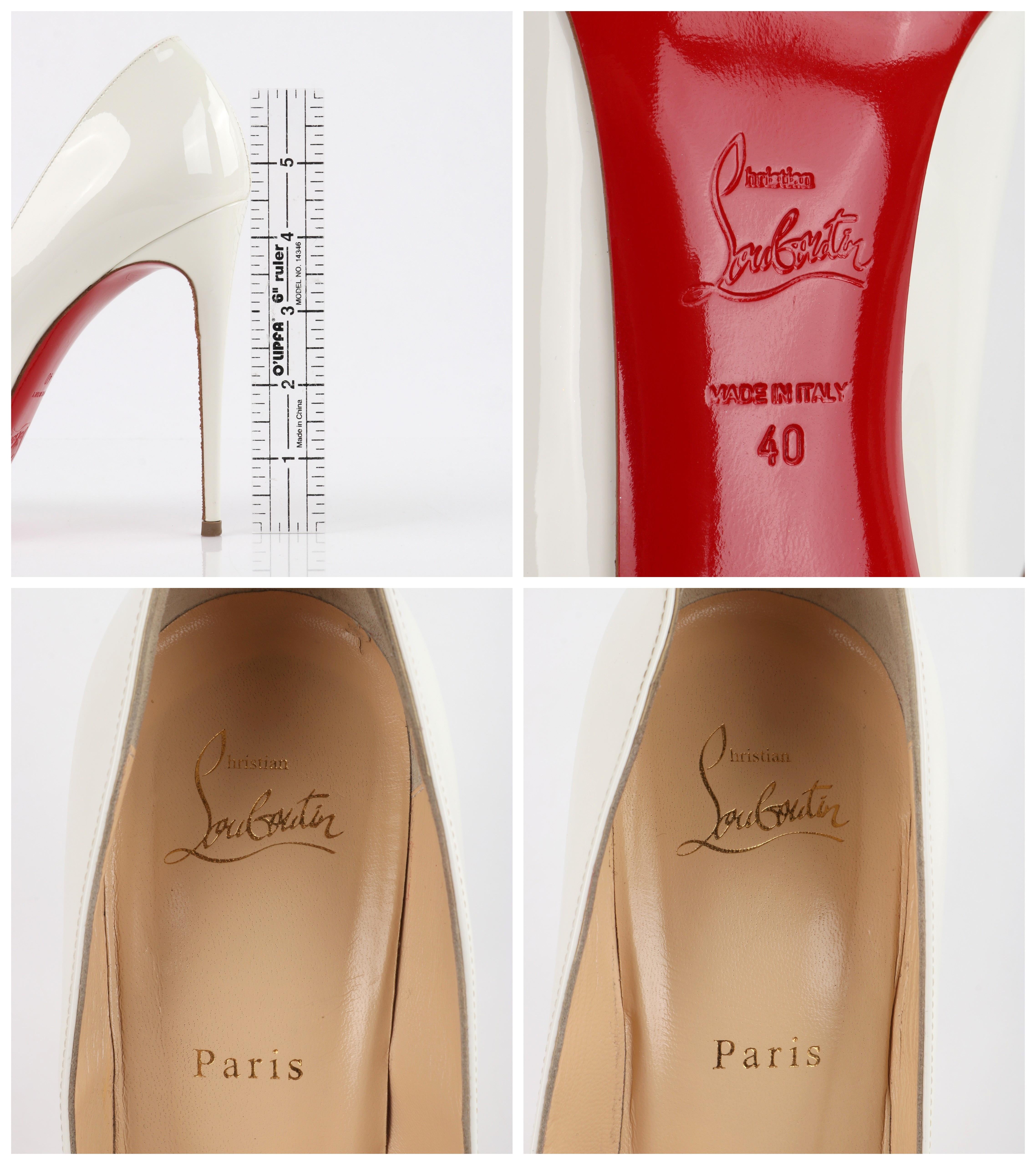 CHRISTIAN LOUBOUTIN “So Kate” 120 White Patent Leather Stiletto High Heel Pumps 4