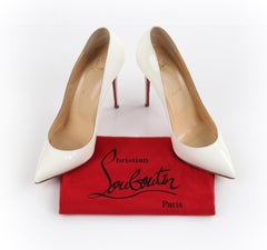 CHRISTIAN LOUBOUTIN “So Kate” 120 White Patent Leather Stiletto High Heel Pumps