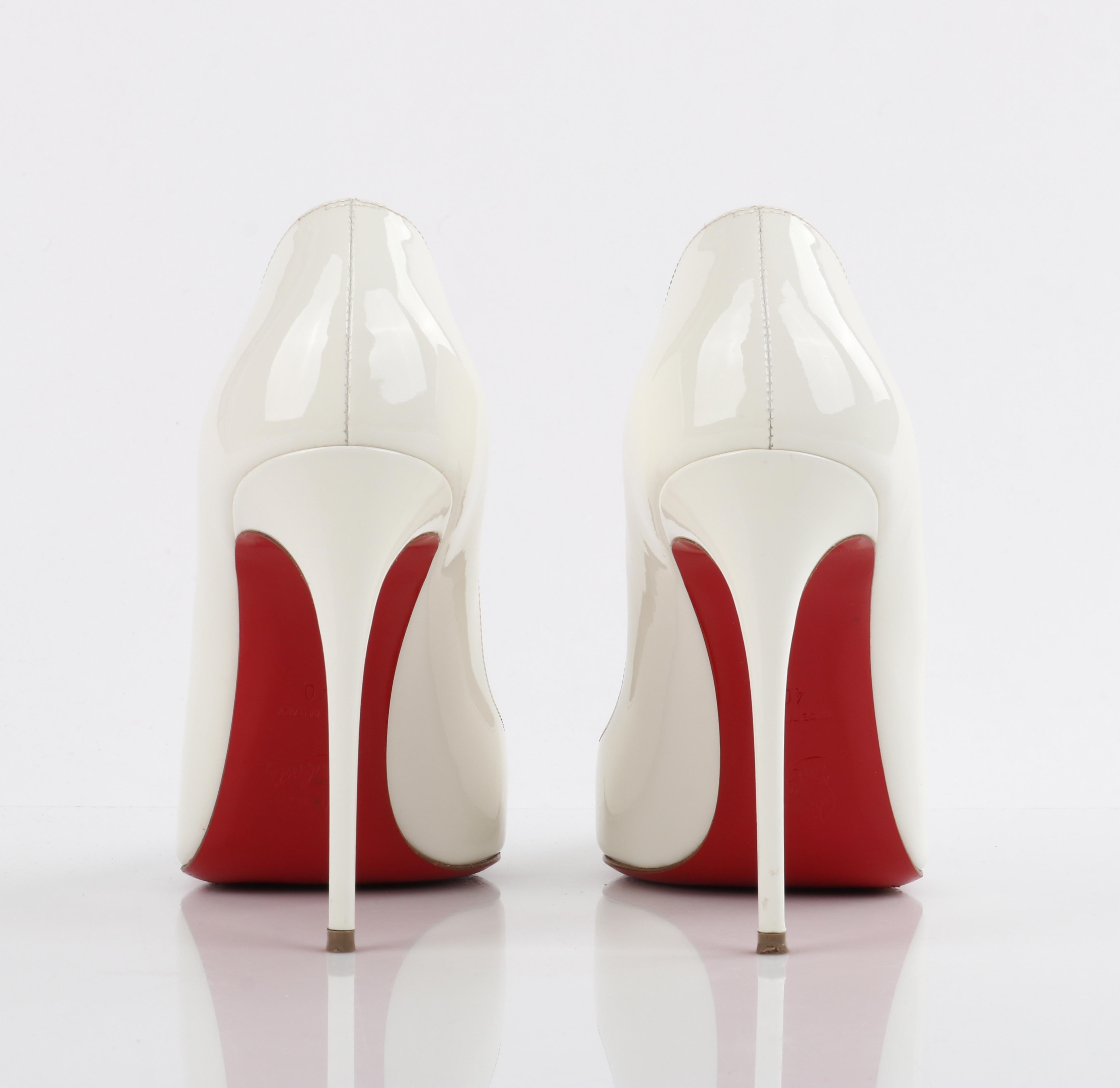 CHRISTIAN LOUBOUTIN “So Kate” 120 White Patent Leather Stiletto High Heel Pumps 1