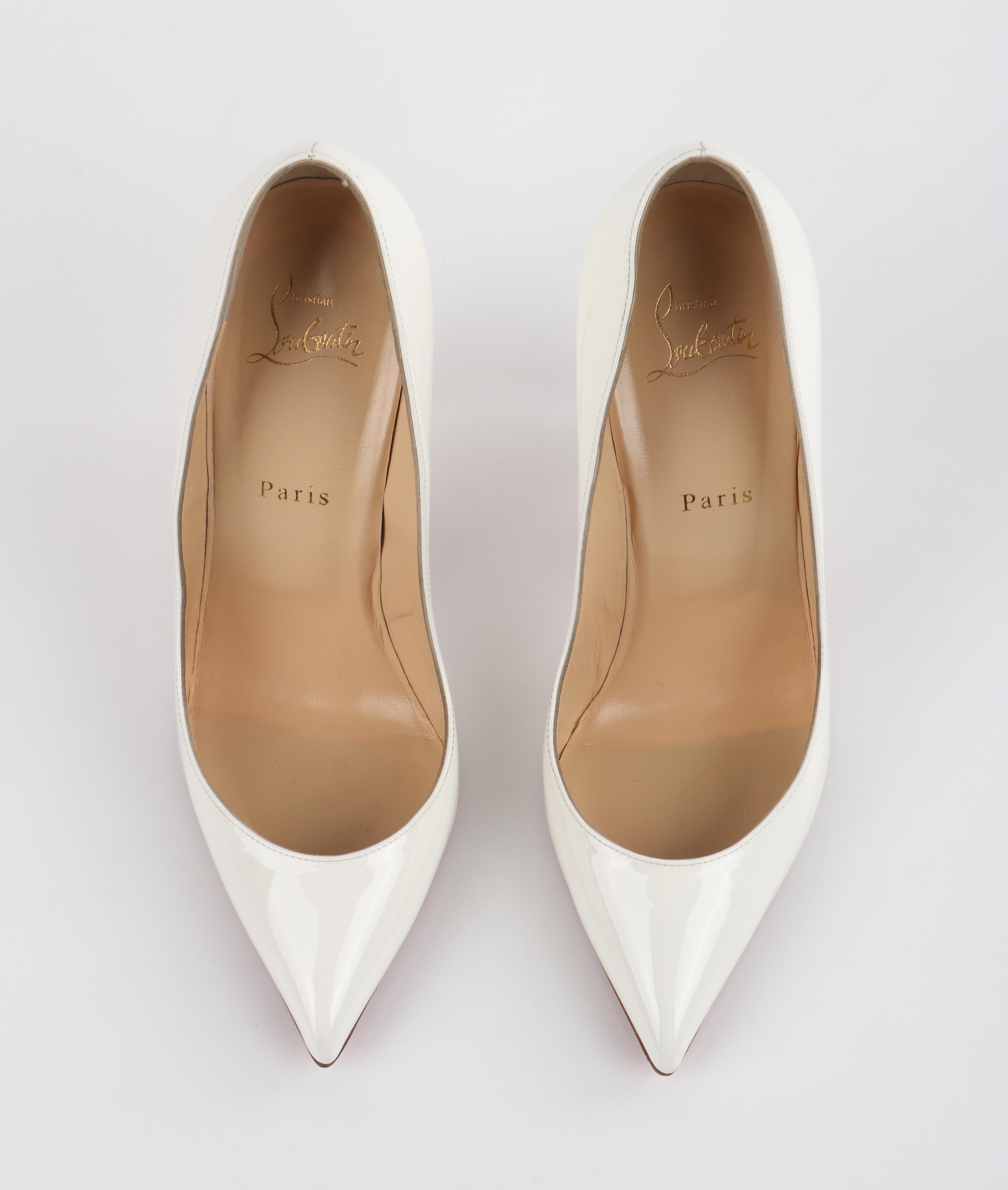 CHRISTIAN LOUBOUTIN “So Kate” 120 White Patent Leather Stiletto High Heel Pumps 2