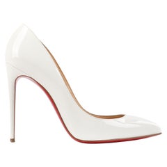 CHRISTIAN LOUBOUTIN “So Kate” 120 White Patent Leather Stiletto High Heel Pumps
