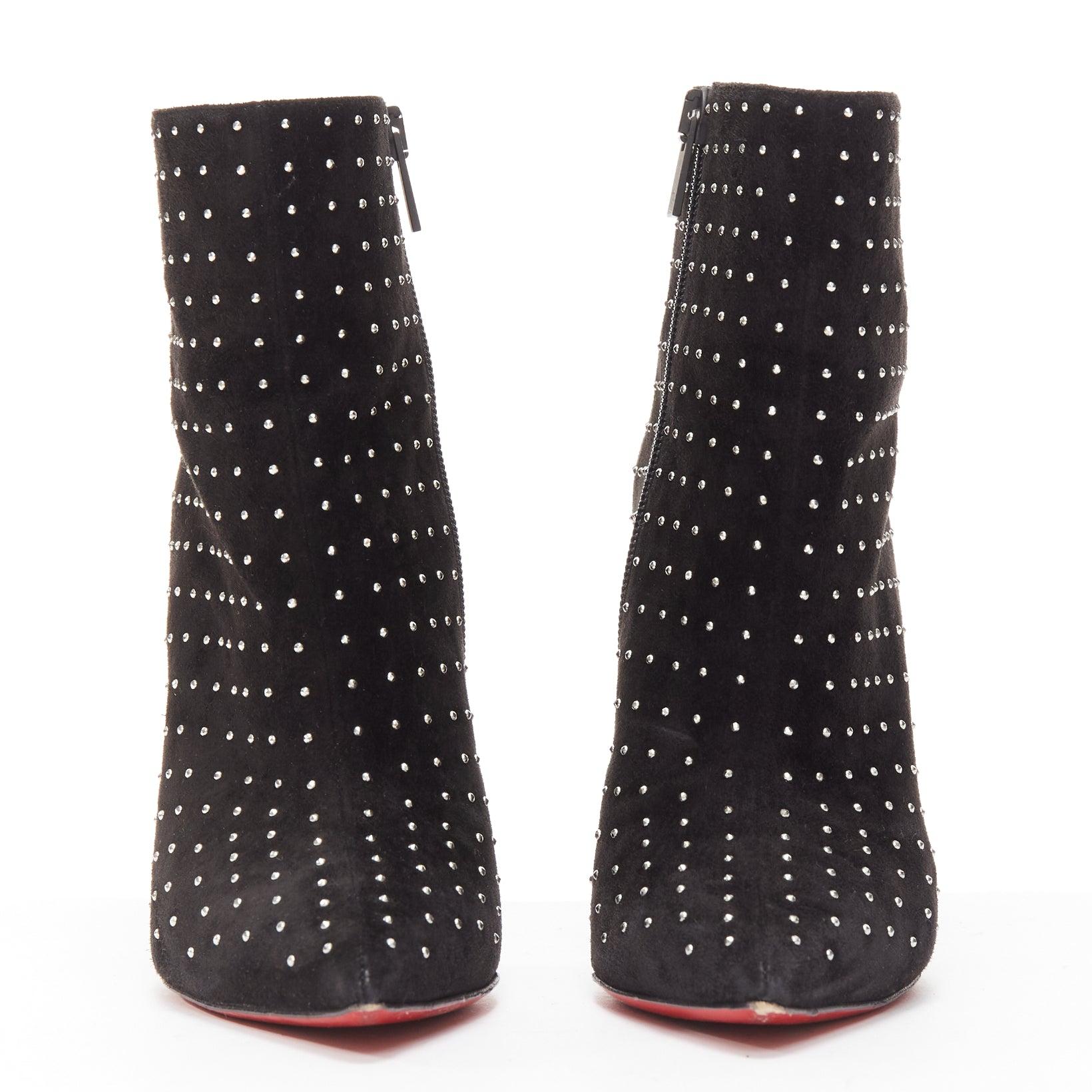 Noir CHRISTIAN LOUBOUTIN So Kate Booty en daim noir orné de micro clous pointus EU36 en vente