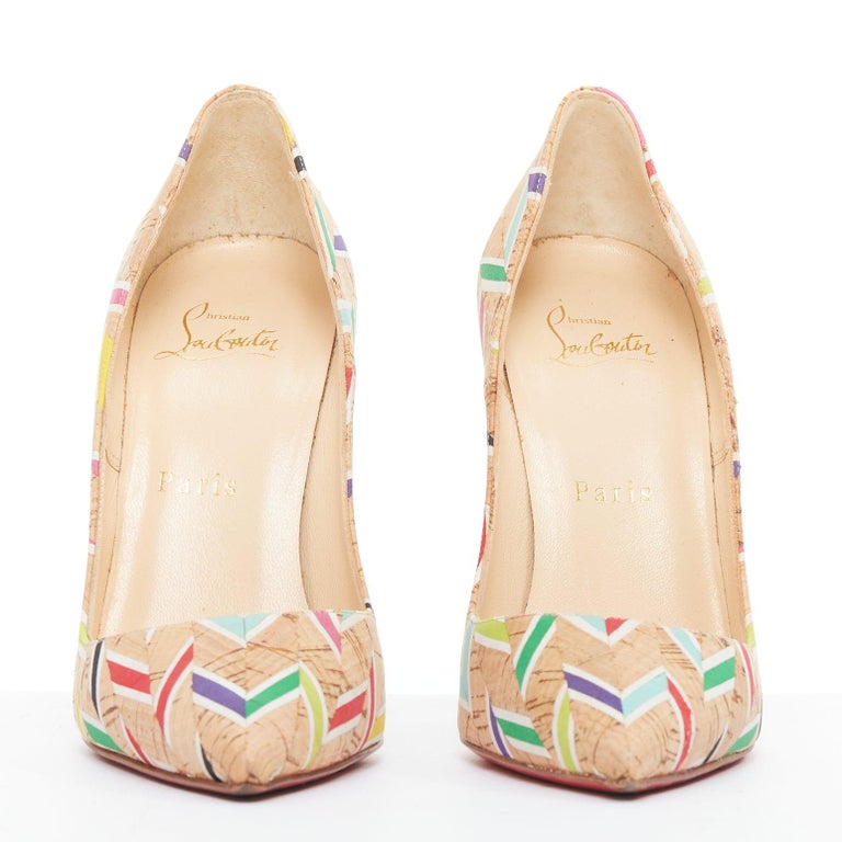 CHRISTIAN LOUBOUTIN So Kate Cork Chevron beige colourful  display picture 1