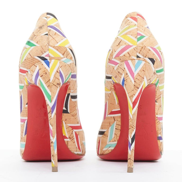 CHRISTIAN LOUBOUTIN So Kate Cork Chevron beige colourful  display picture 1