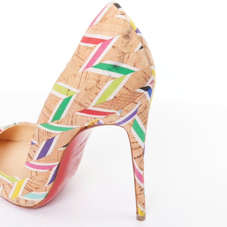 CHRISTIAN LOUBOUTIN So Kate Cork Chevron beige colourful  display picture 1