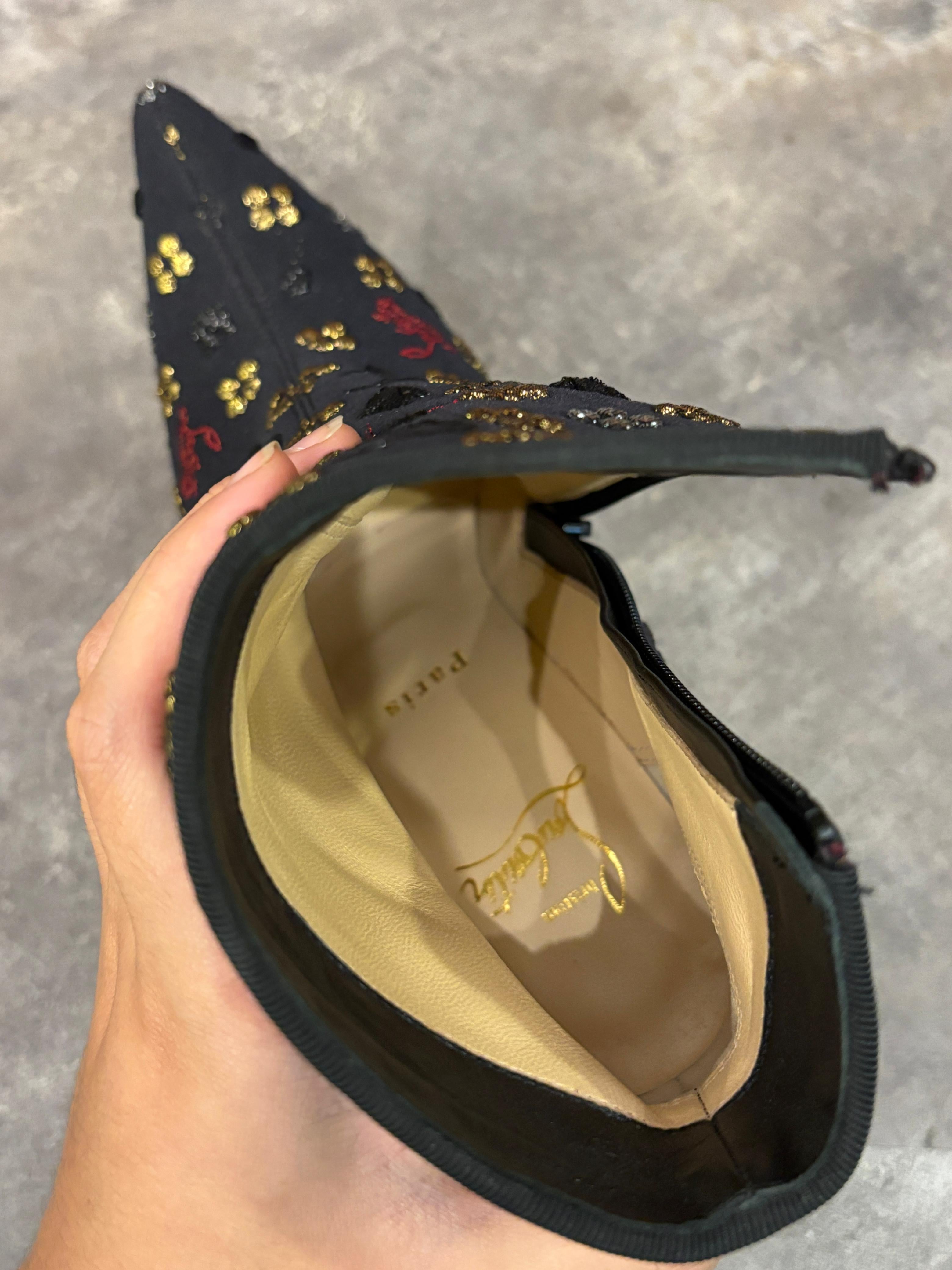 Christian Louboutin So Kate Jacquard Logo 105mm Ankle Bootie For Sale 4