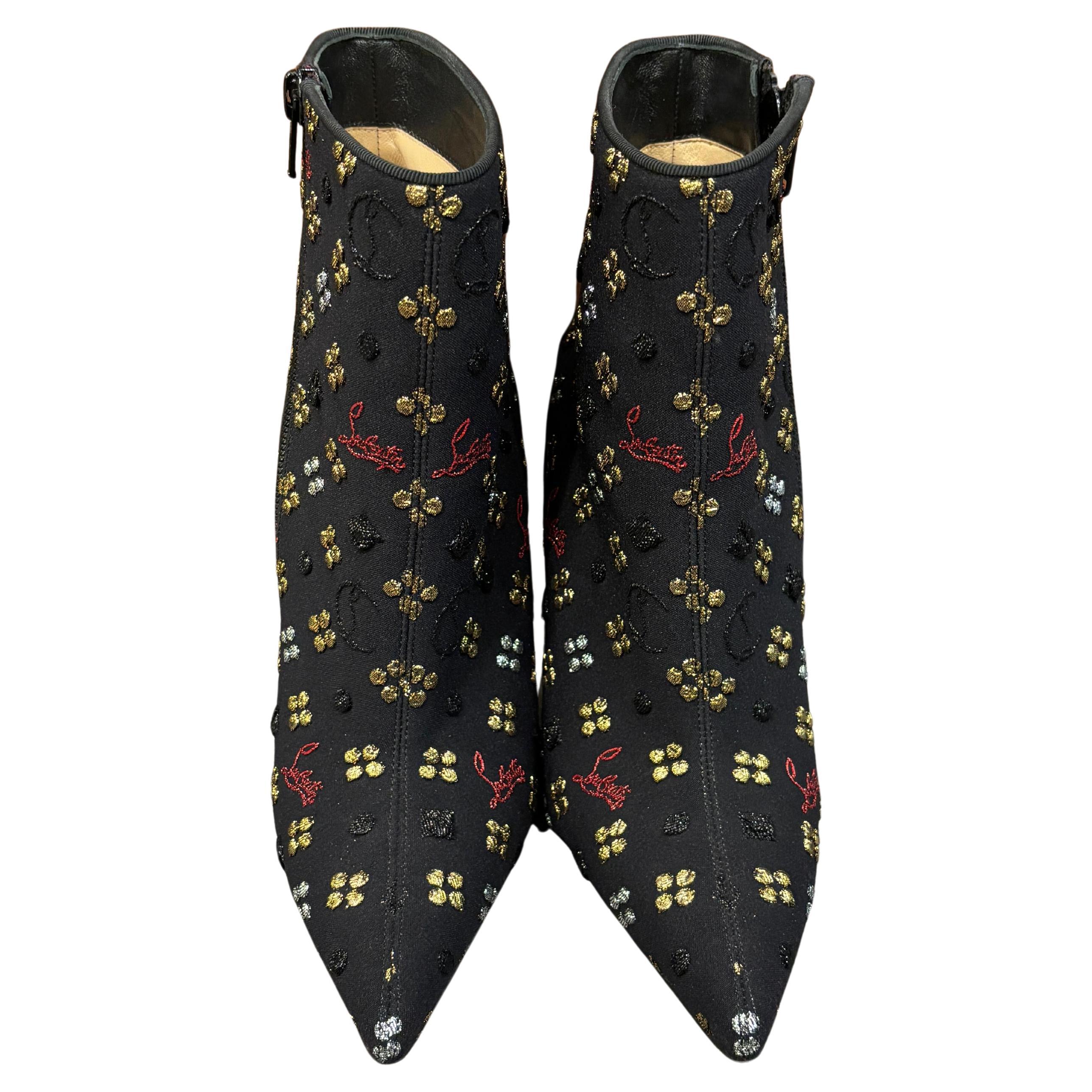 Christian Louboutin So Kate Jacquard Logo 105mm Ankle Bootie For Sale