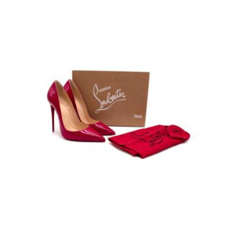 Christian Louboutin So Kate patent rose 120mm pumps
 

 -Iconic pump heel
 -Rose pink 
 - Sculpted upper that extends its lines to the iconic bold cut
 -Box and all documents included
 

 Material
 - Patent calf leather 
 

 Condition 9.5/10. Please