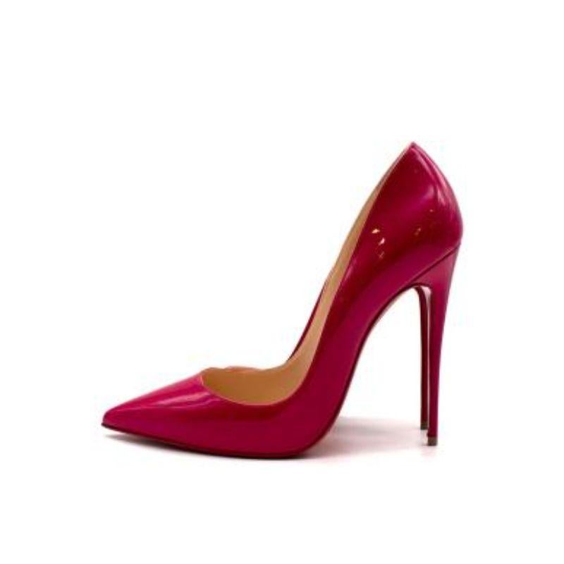 Christian Louboutin So Kate patent rose 120mm pumps In Good Condition For Sale In London, GB