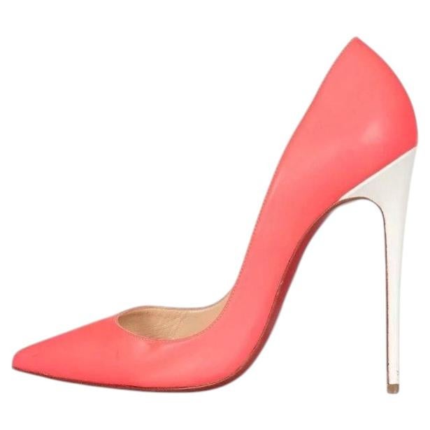 Christian Louboutin So Kate Rosa Leder Spitze Zehe Pumpen Sz.37.5