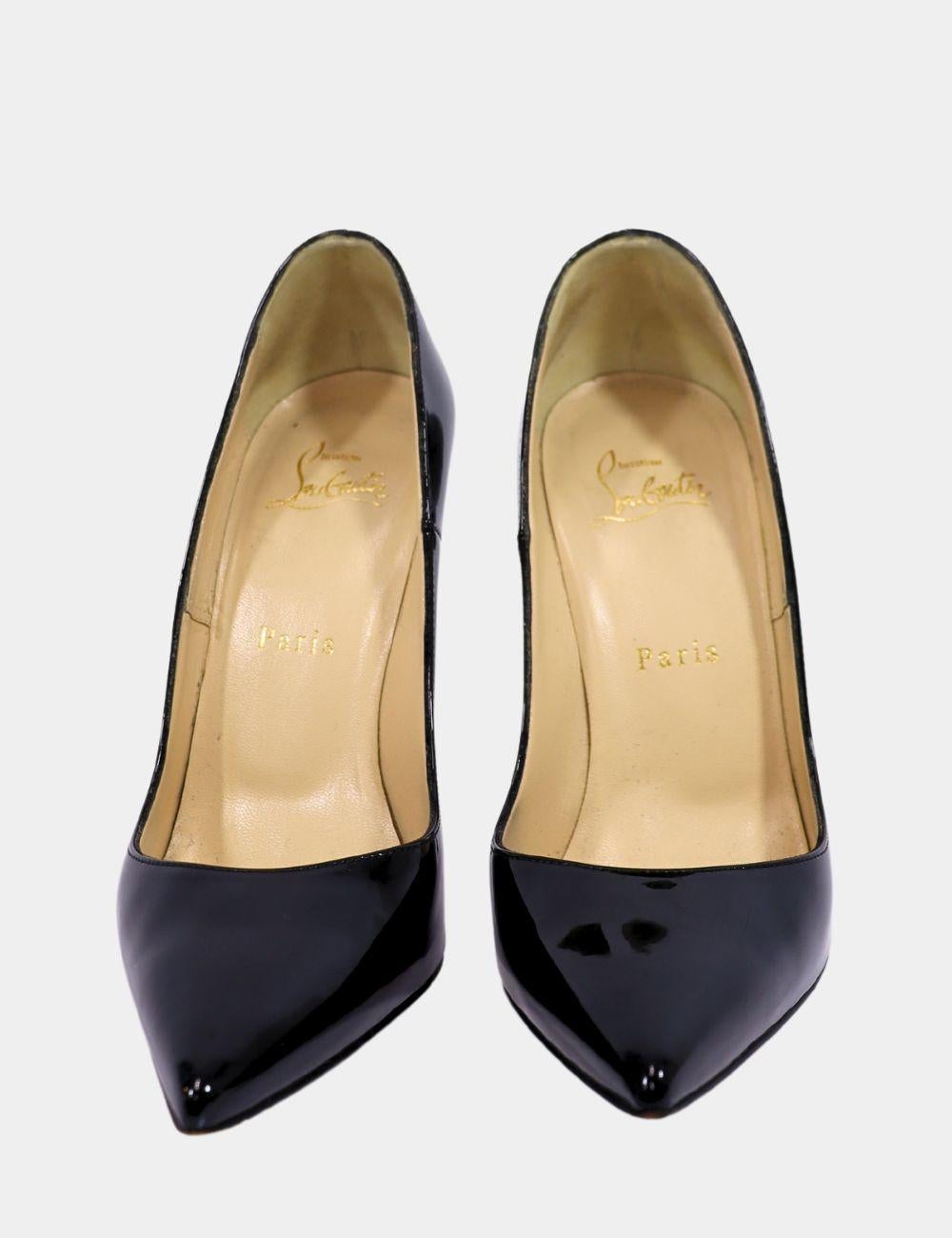 Christian Louboutin So Kate Pumps, features a pointed toe and patent leather.

Material: Leather
Size: EU 37.5
Heel Length: 12cm
Overall Condition: Excellent
Interior Condition: signs of wear
Exterior Condition: Light scratches
*Includes dust bag