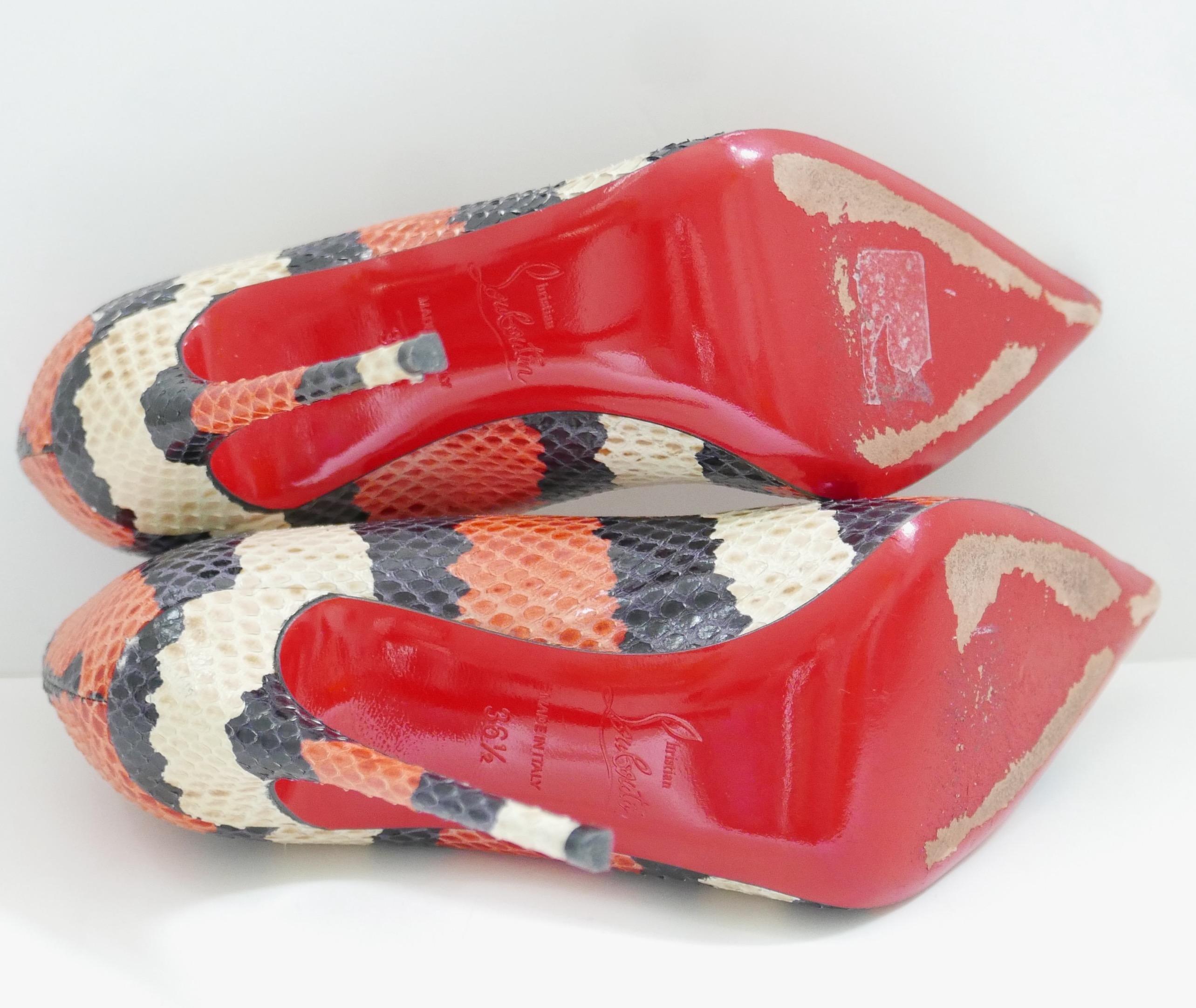 Women's Christian Louboutin So Kate Striped Snakeskin Heels For Sale