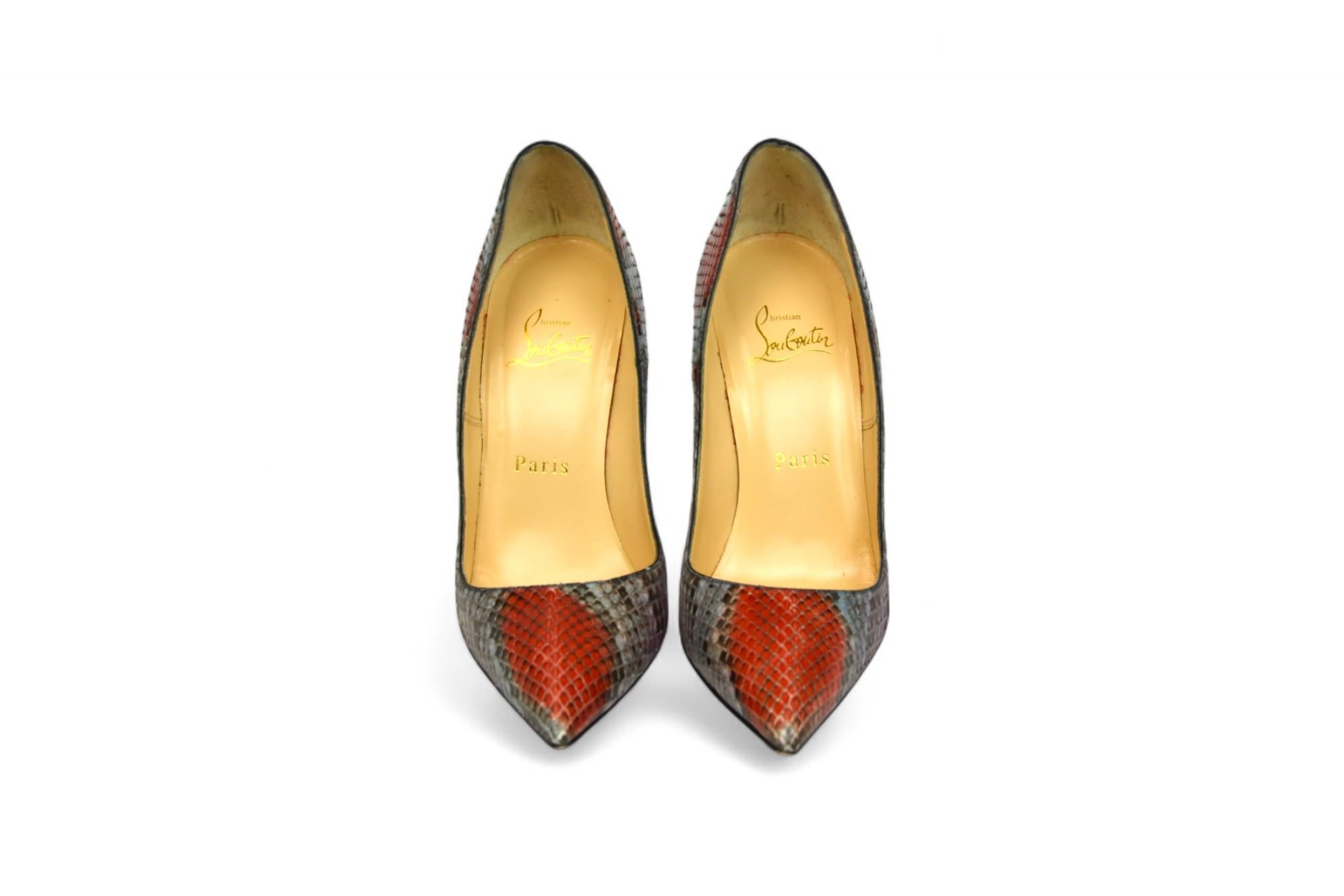 Christian Louboutin So Kate Watersnake Tacchi  Taglia US 6.5 In condizioni buone in vendita a West Hartford, CT