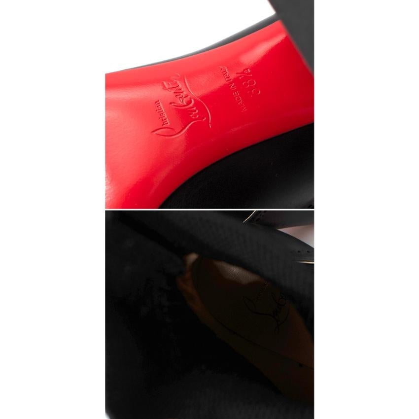 Christian Louboutin Sockies 85 Schwarzes Leder & Tricot Stiefeletten mit Absatz im Angebot 5