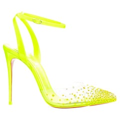 CHRISTIAN LOUBOUTIN Spikaqueen 100 PVC Strass Dorsay Pump EU36.5