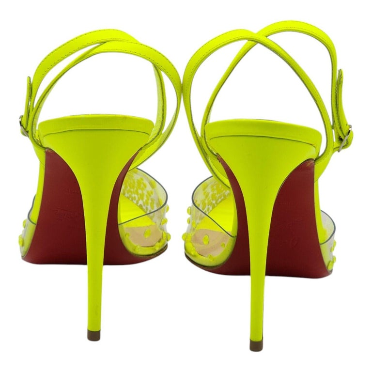 Christian Louboutin Spikaqueen Crystal Pumps Leather in Yellow For
