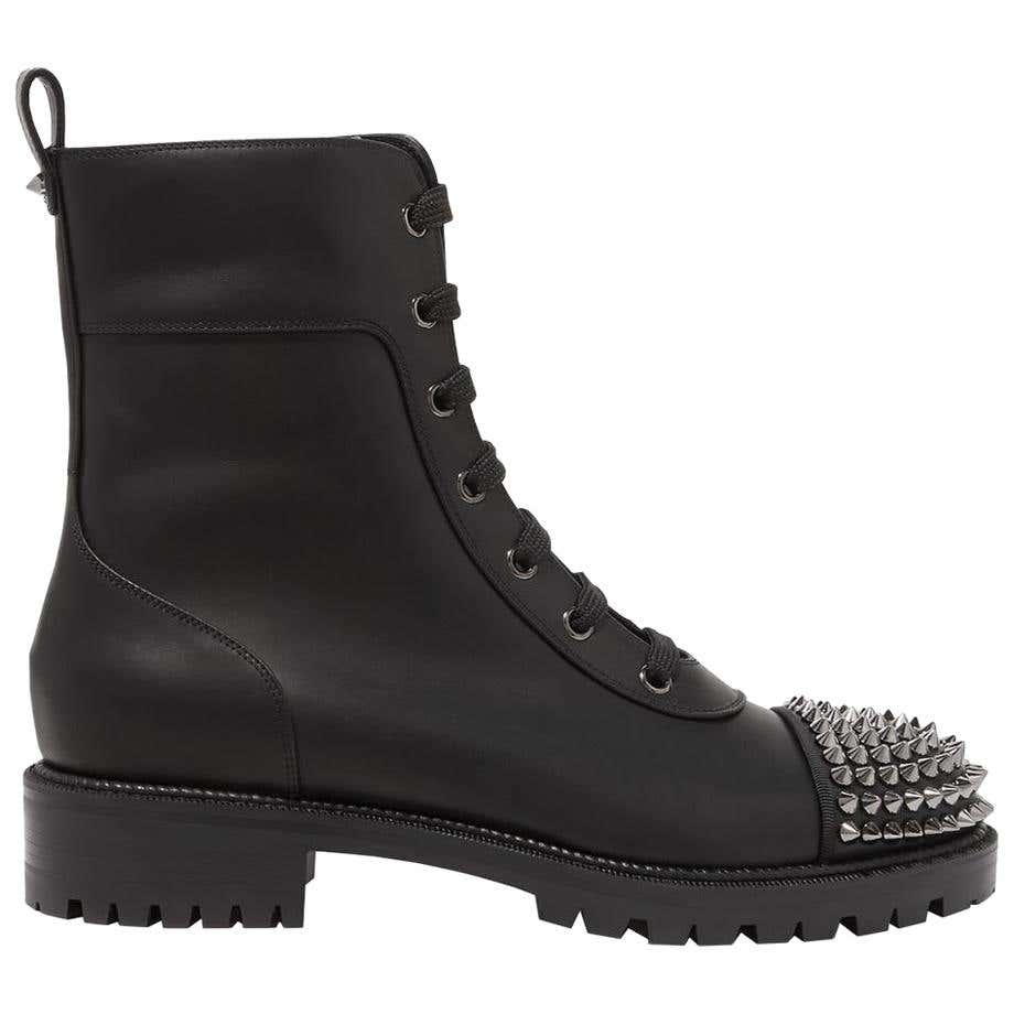 Christian Louboutin Spiked Leather Ankle Boots at 1stDibs | spiked ...