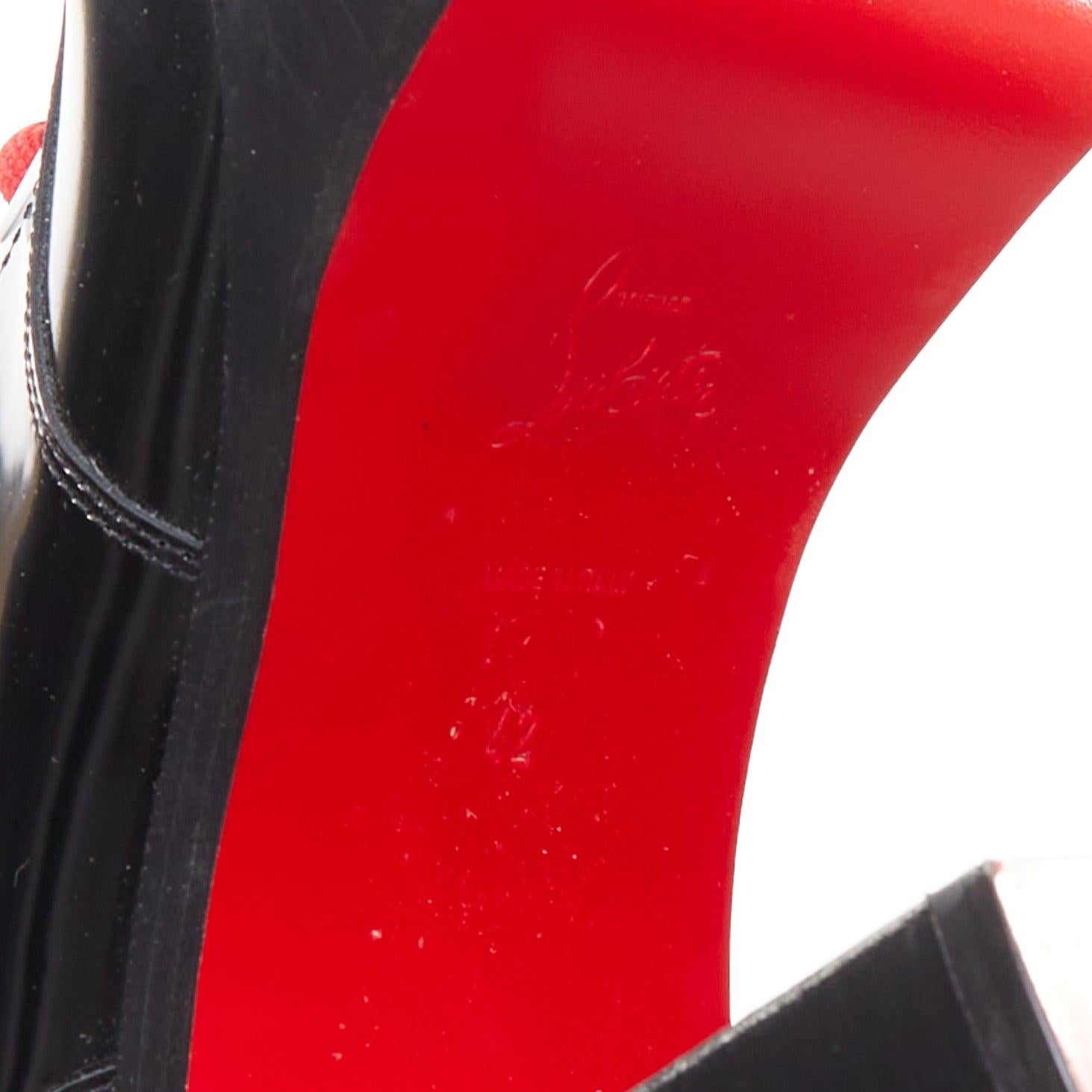 CHRISTIAN LOUBOUTIN Botín de plataforma con puntera cuadrada de encaje de piel Stage Lace 110 EU42 en venta 5