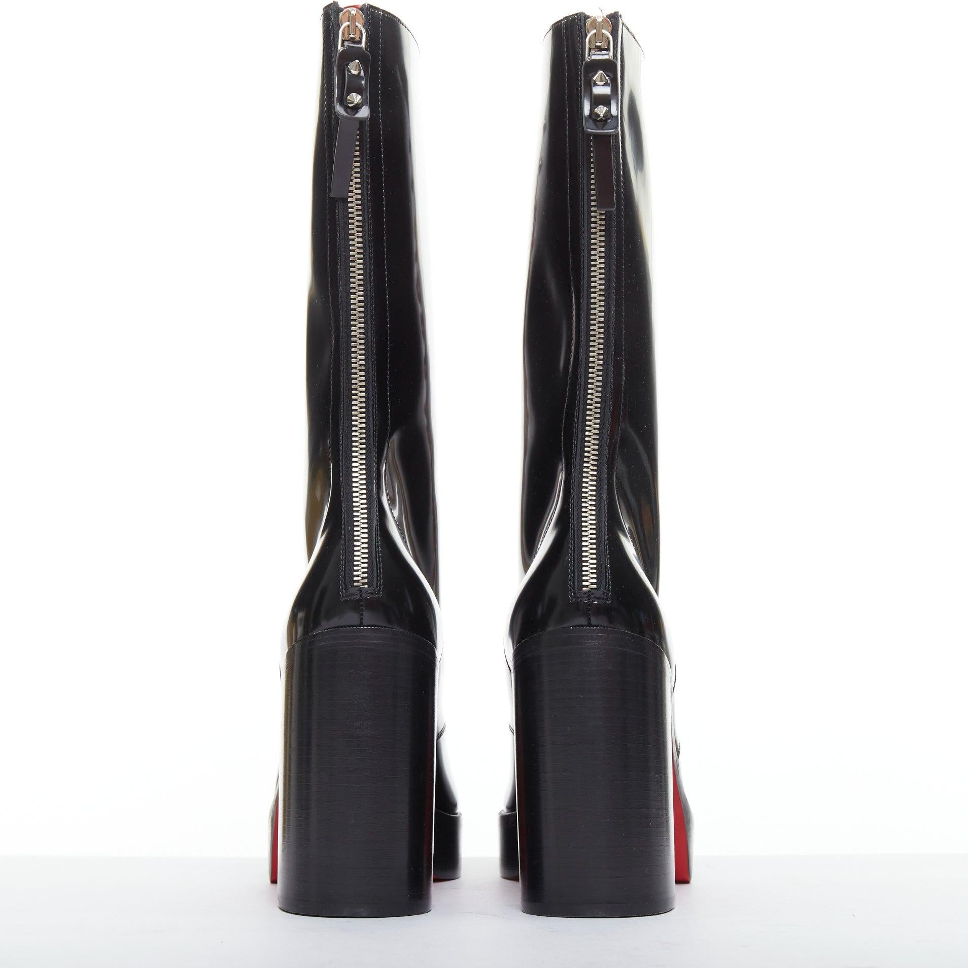 De los hombres CHRISTIAN LOUBOUTIN Botín de plataforma con puntera cuadrada de encaje de piel Stage Lace 110 EU42 en venta