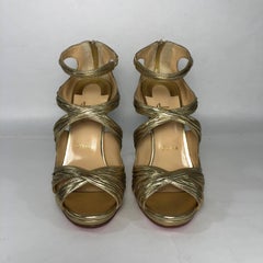 Christian Louboutin Stiletto Kashou Nappa Laminata in Light Gold