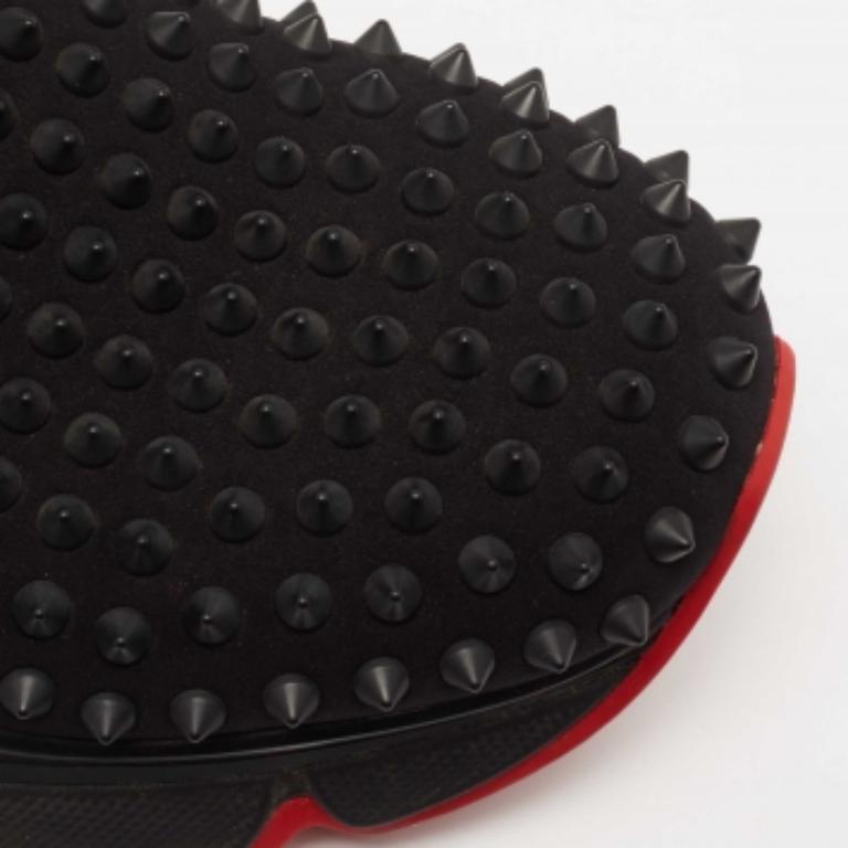 Christian Louboutin Stretch Fabric Spike Sock SlipOn Platform Sneakers Size 40.5 For Sale 3