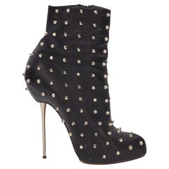 Christian Louboutin Studded Black Leather Booties (EU 39 US 8)