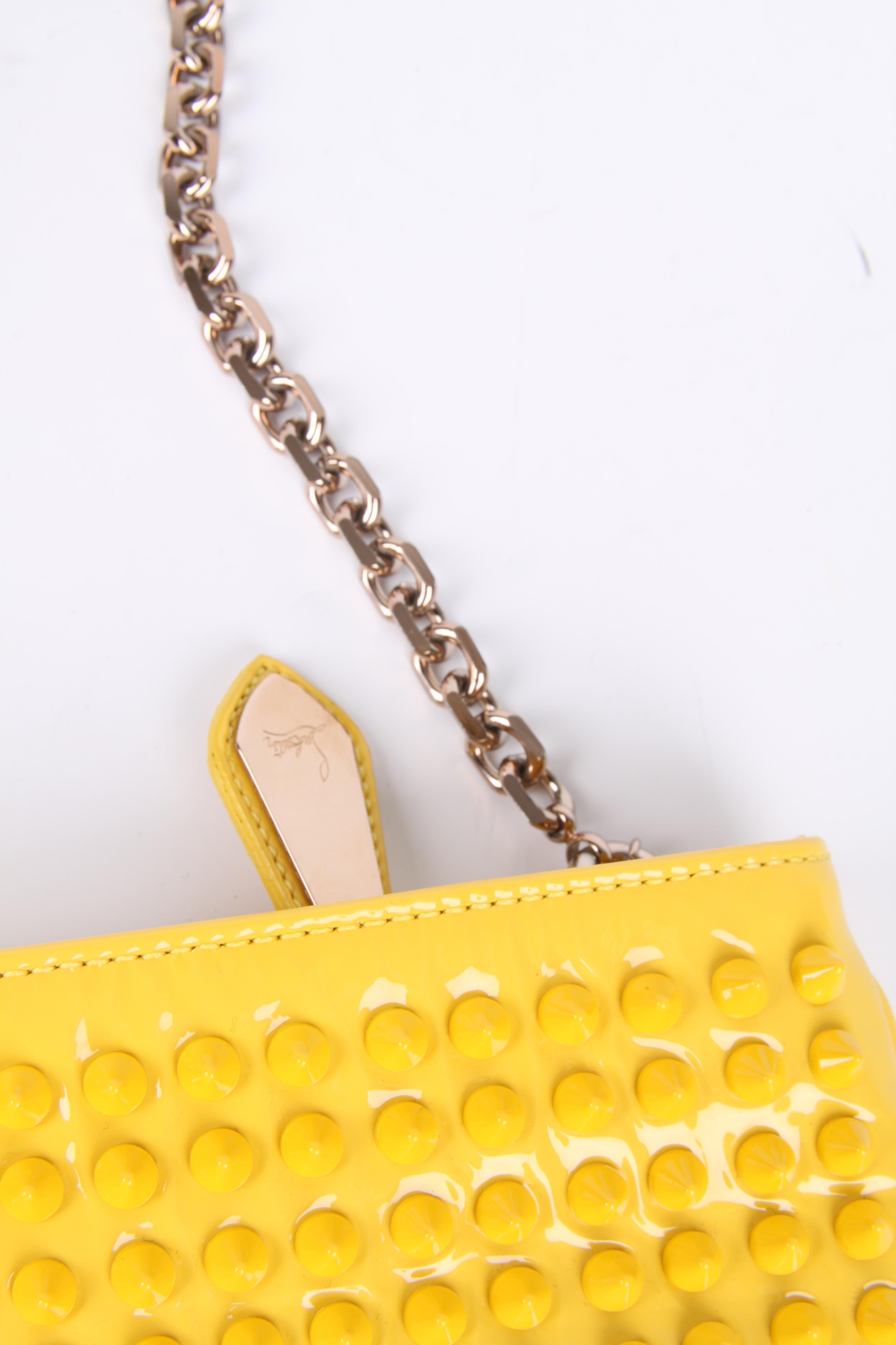 Yellow Christian Louboutin Studded Clutch - yellow