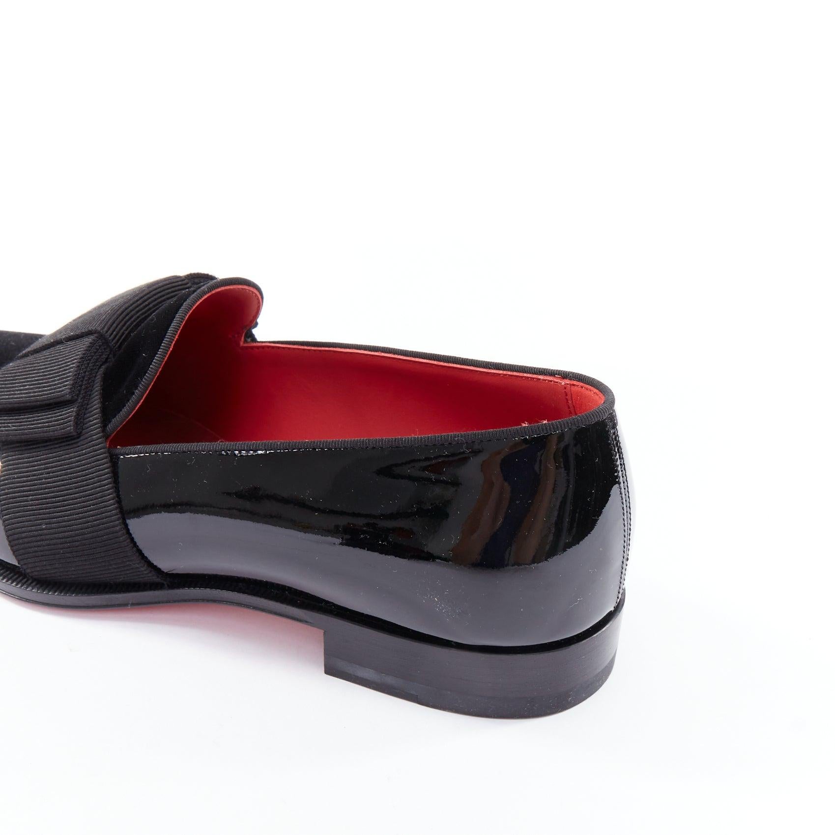 CHRISTIAN LOUBOUTIN Styleeto patent black bow tie dress loafer EU39.5 For Sale 3