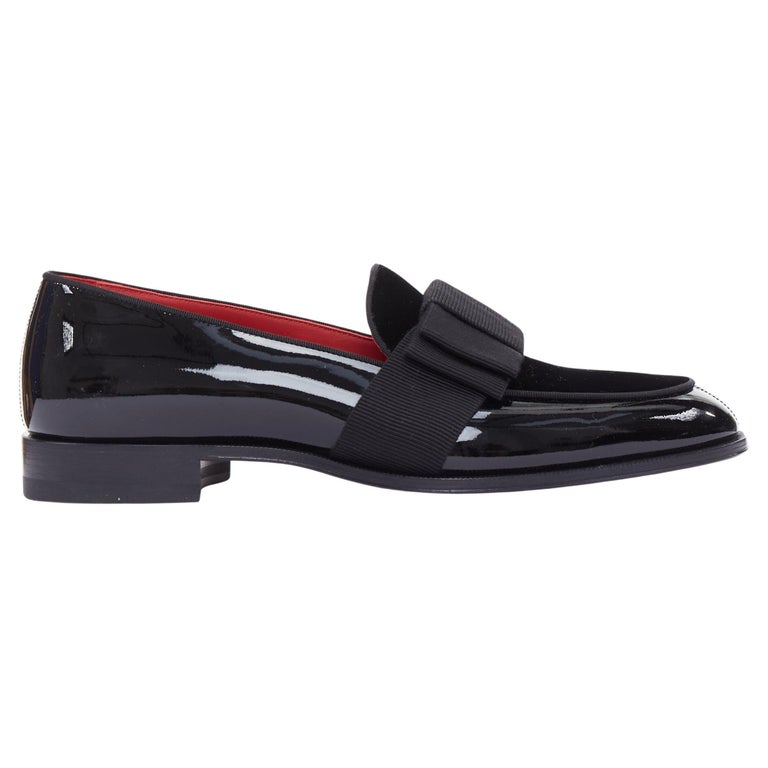 CHRISTIAN LOUBOUTIN Styleeto patent black bow tie dress loafer