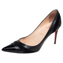 Christian Louboutin Eklectica Pumps aus Wildleder und Leder mit spitzer Zehe Größe 38,5
