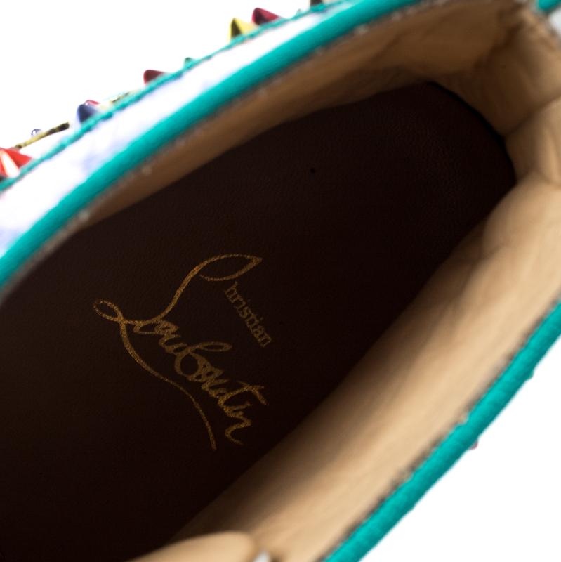 Christian Louboutin Suede And Leather Louis Spikes High-Top Sneakers Size 40 2