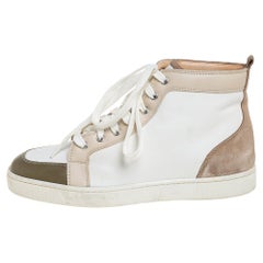 Used Christian Louboutin Suede And Leather Orlato High Top Sneakers Size 42