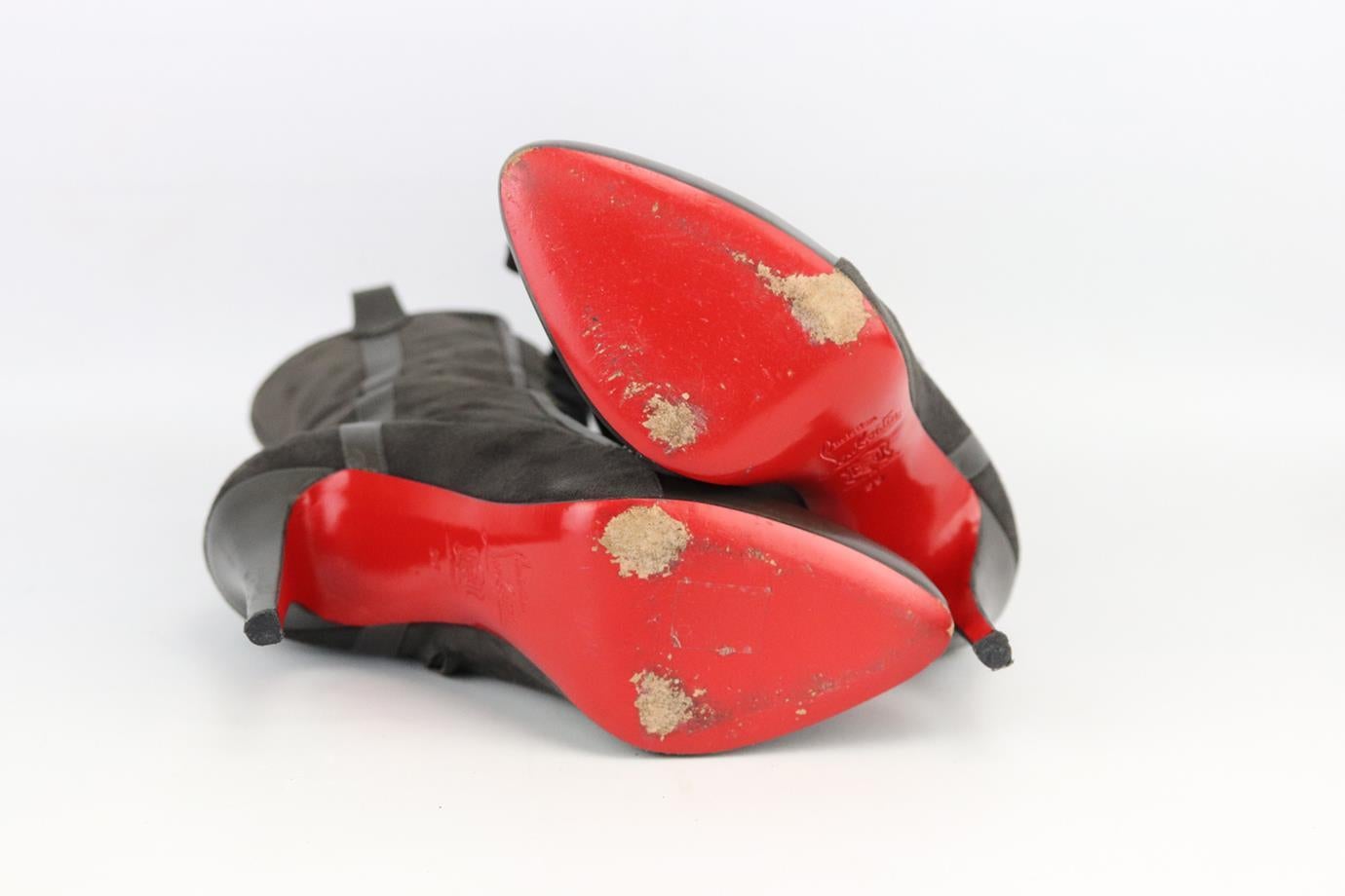 Christian Louboutin Stivali con piattaforma in pelle e camoscio EU 39 UK 6 US 9 In condizioni ottime a London, GB