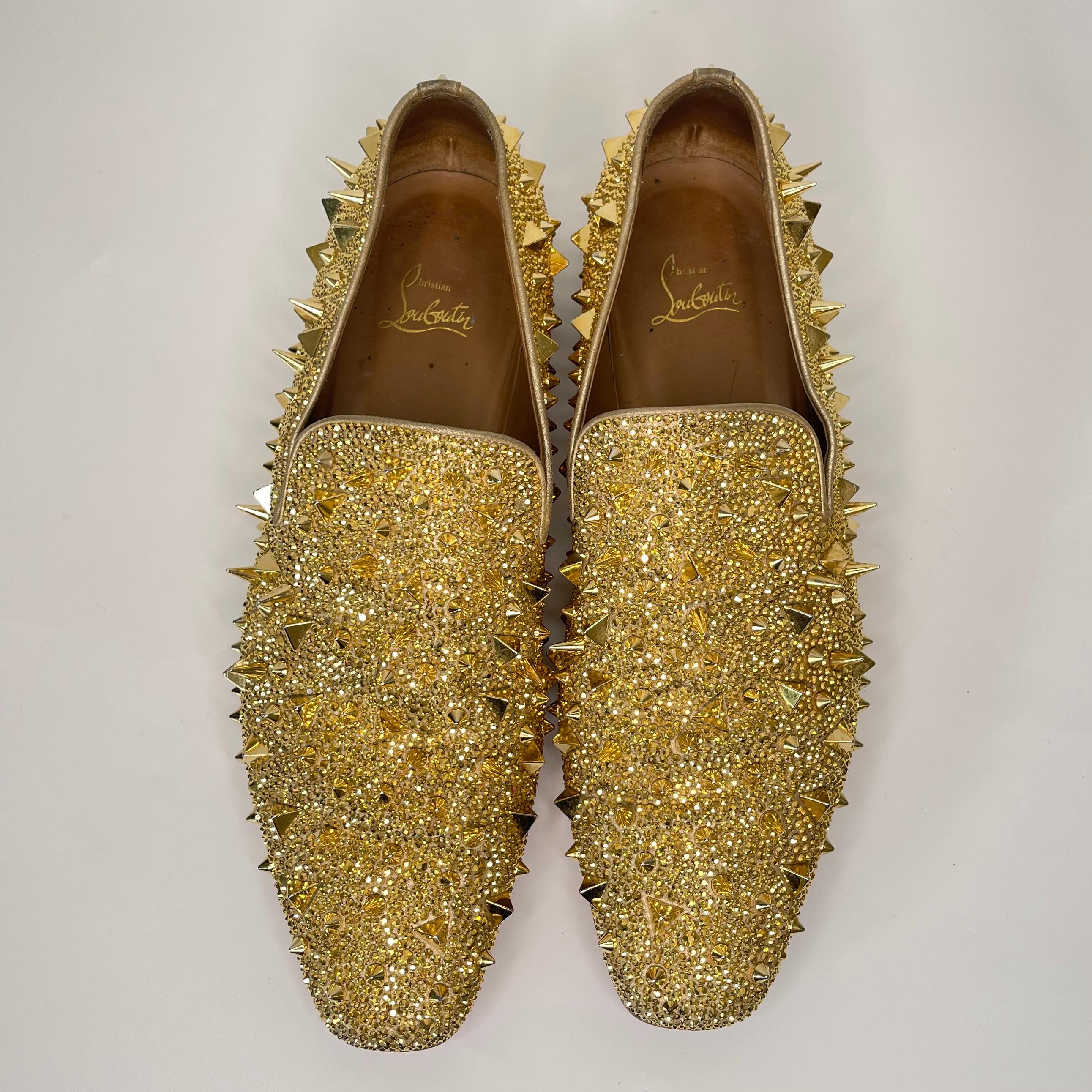 mens gold christian louboutin