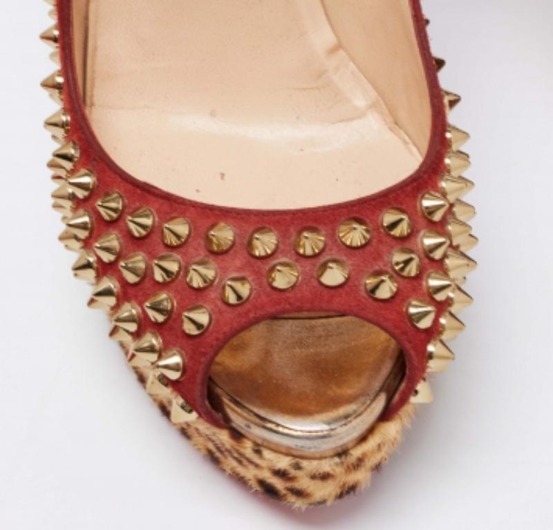 Christian Louboutin Pelo de becerro de ante Lady Peep Picos Plataforma Bombas Tamaño 36.5 en venta 1