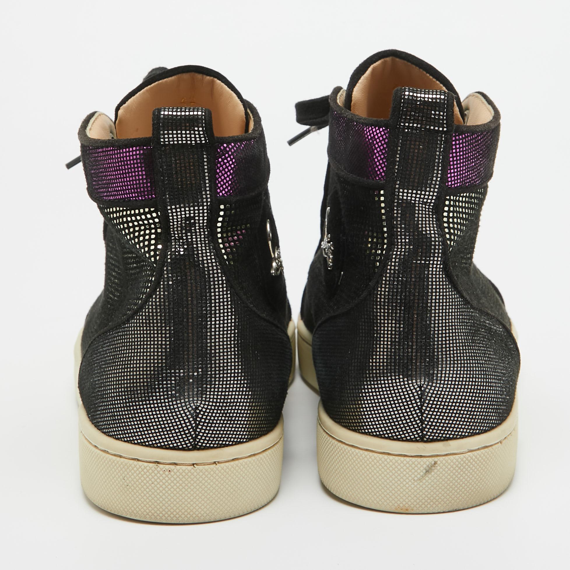 Women's Christian Louboutin  Suede Colorblock Pattern High Top Sneakers Size 42