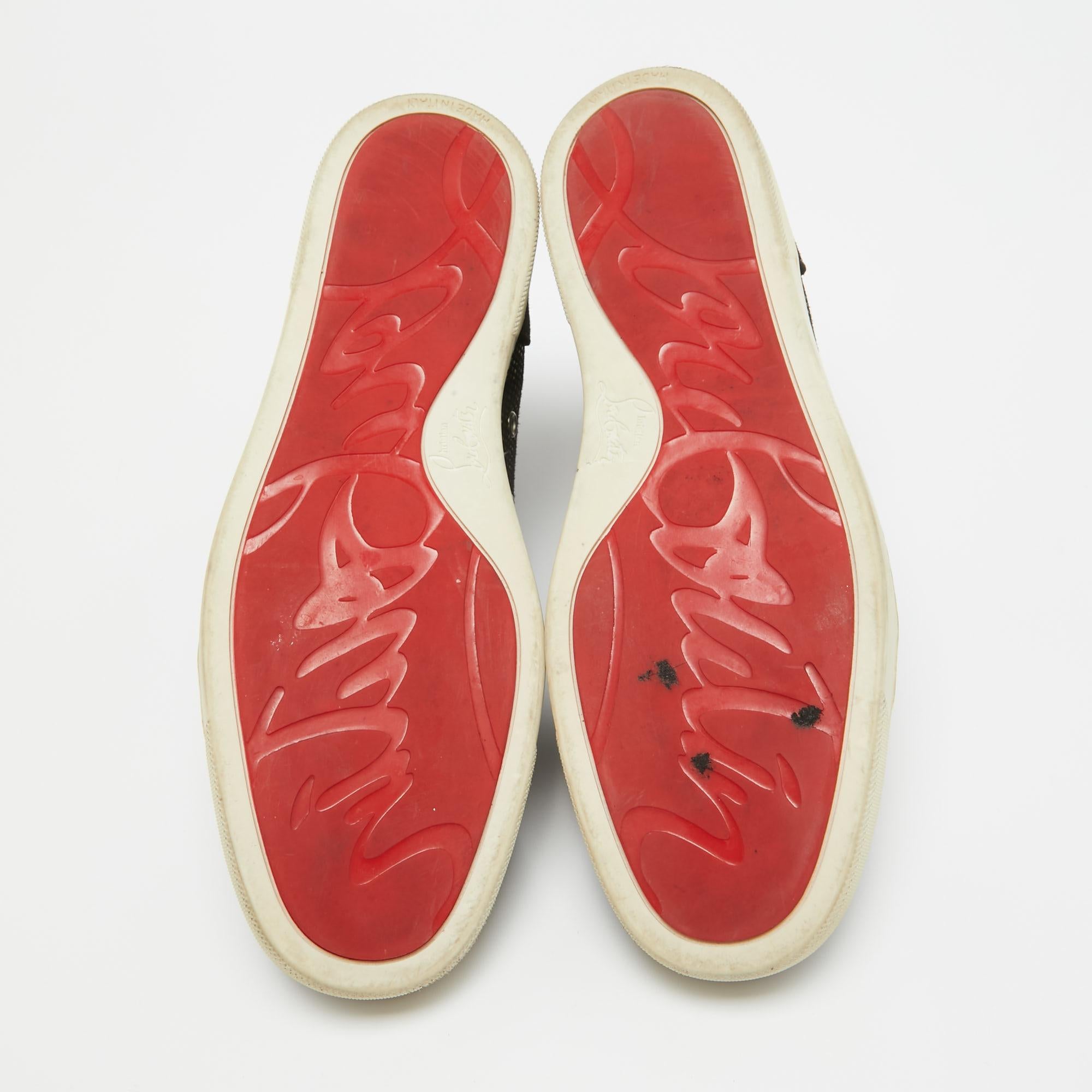 Christian Louboutin  Suede Colorblock Pattern High Top Sneakers Size 42 1